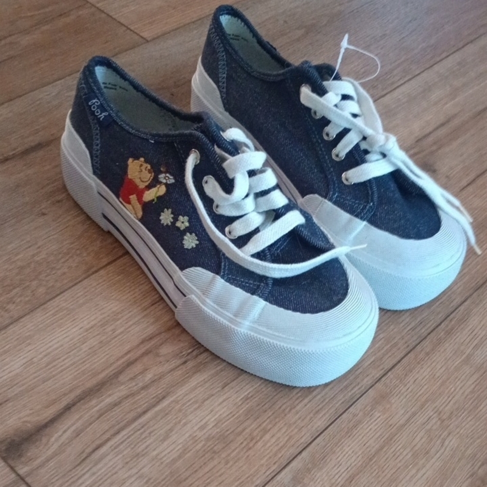 Winnie the Pooh Denim Platform Sneakers - Women's Blue